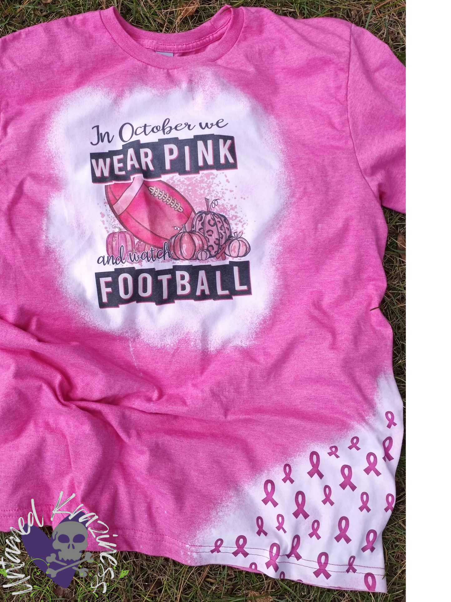 In Oct we wear pink and watch Football Graphic Tee