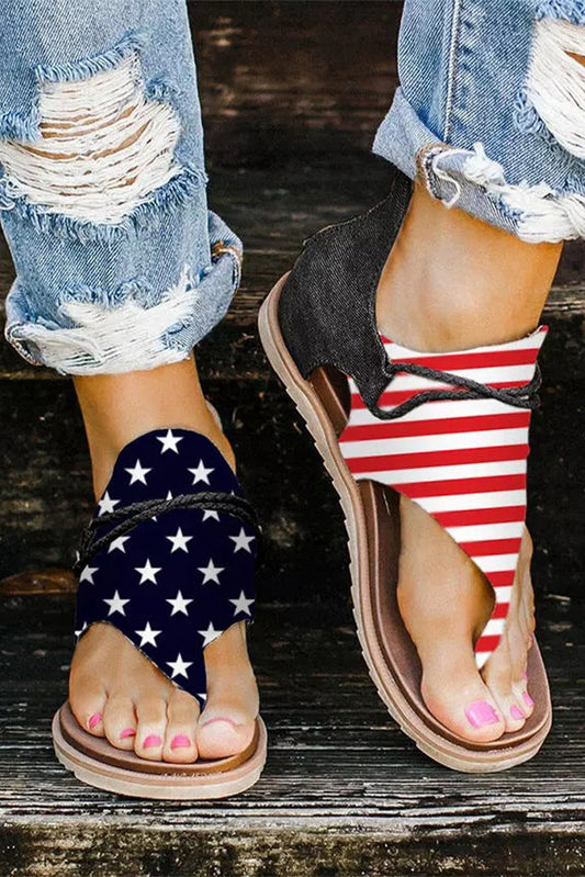 Red White and Blue Sandals
