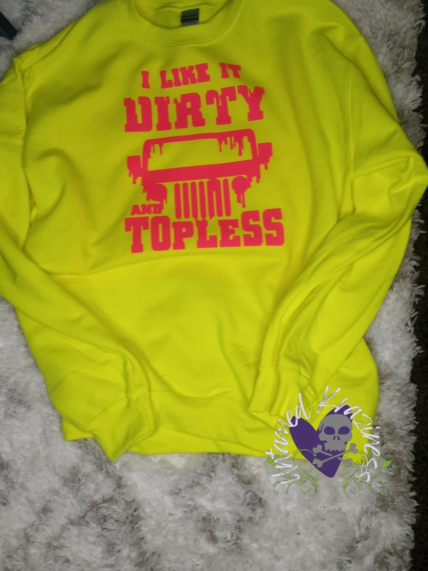 Pink/Yellow  Dirty and Topless Sweat Shirt